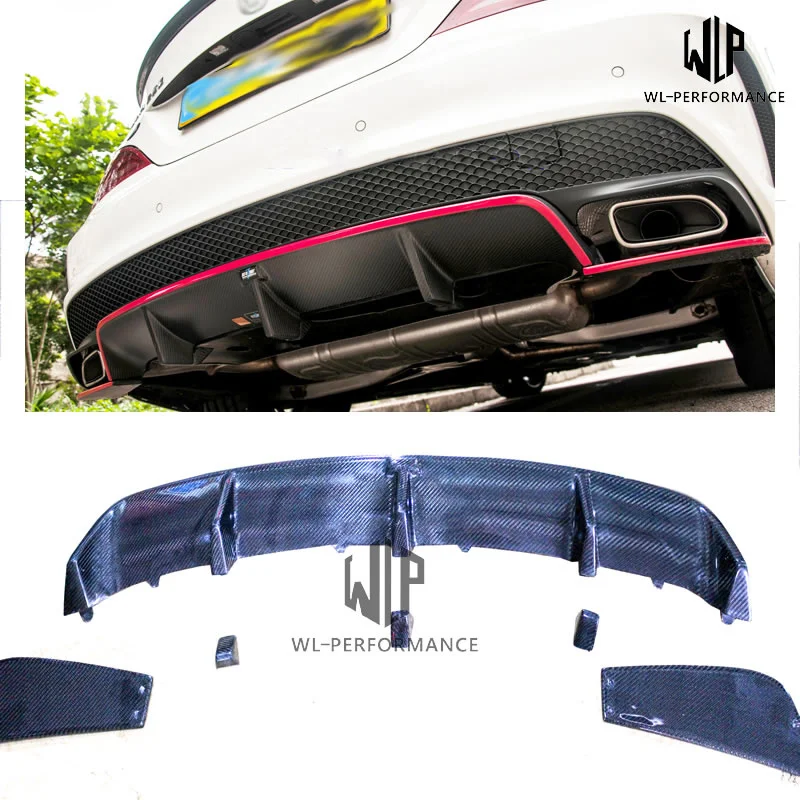 W117 High Quality Carbon Fiber Rear Lip Diffuser Car Styling for Mercedes-benz Cla Class Cla180 Cla200 Cla250 Cla45 2013-2015