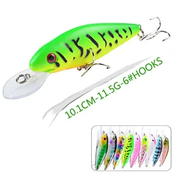 Jerkbait – leurre méné rigide avec hameçons, appât artificiel de type Wobbler idéal pour la pêche au bar ou au brochet, Crankbait