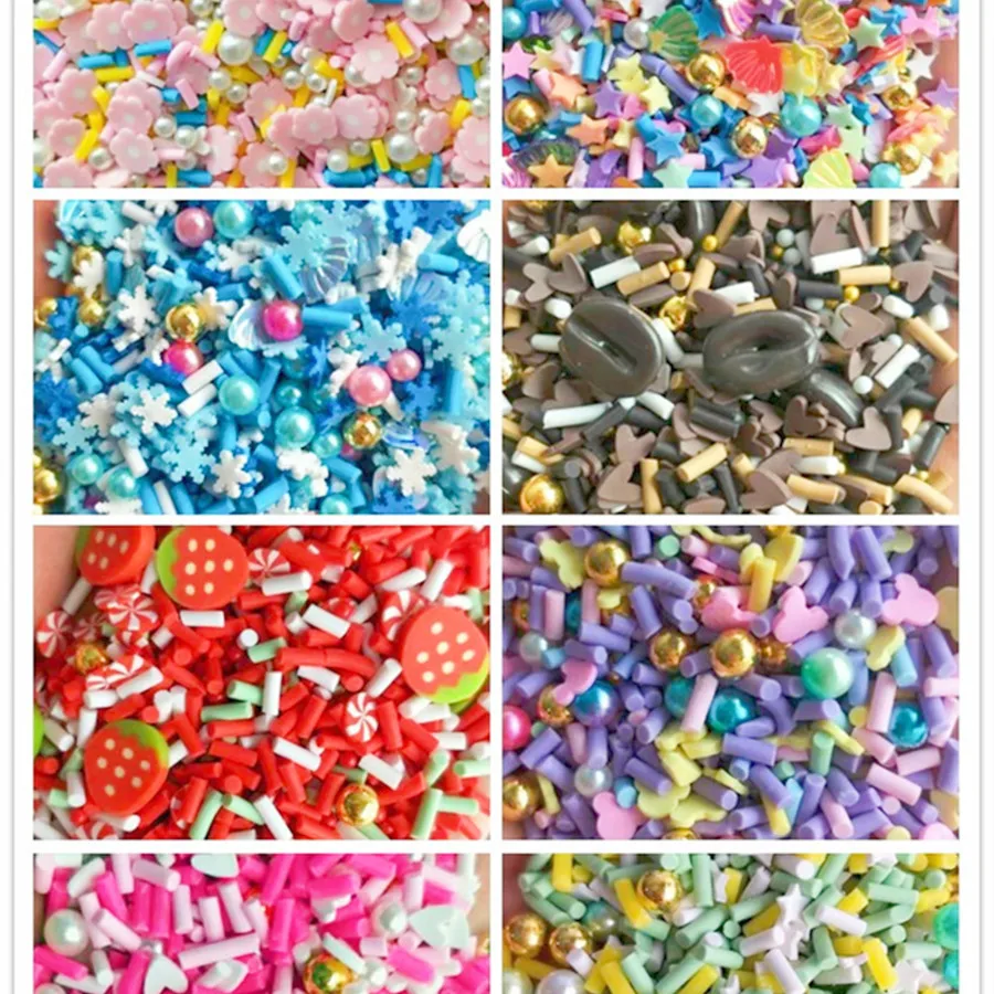 Polymer Clay Slices Mixed Color Particles Soft Clay Spacer Flake Sprinkle Mixed Series Slime Crystal Mud Cream Glue Accessories