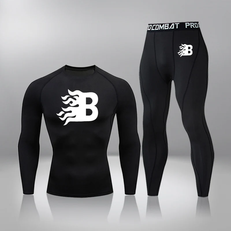 Quick Dry Men's Thermal underwear Sets Running Compression Sport Suits Basketball Tights Clothes Fitness Jogging Sportswear