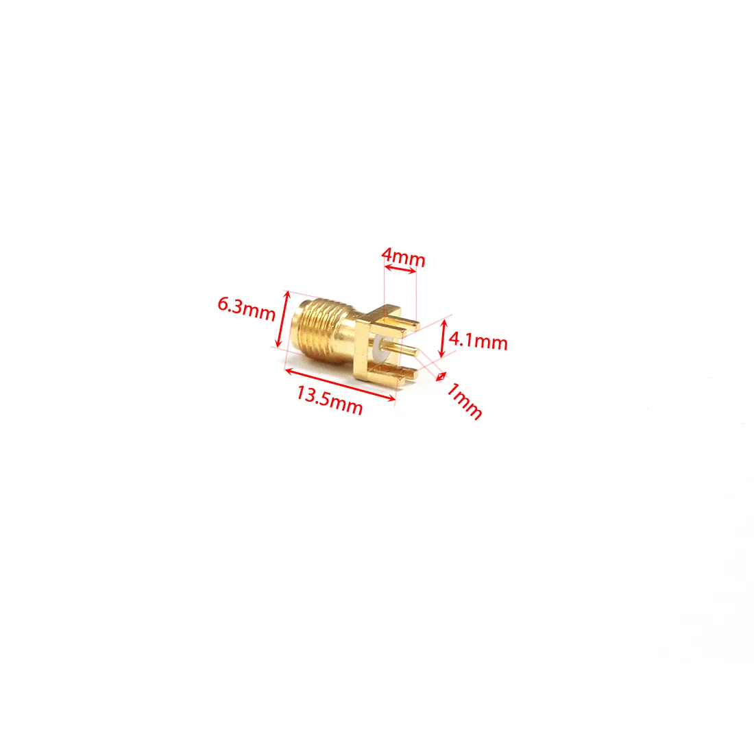 Lote de 50 piezas SMA conector hembra RF coaxial, Conector de lanzamiento final PCB, montaje en borde, chapado en oro recto, nuevo, venta al por mayor