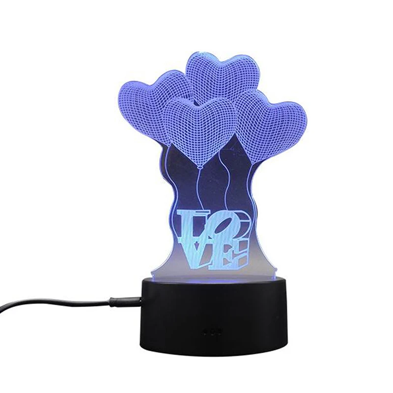 Nowy 3D lampa iluzoryczna RGB LED lampka nocna Panel akrylowy dla dzieci prezent w stylu kreskówki 1 sztuk