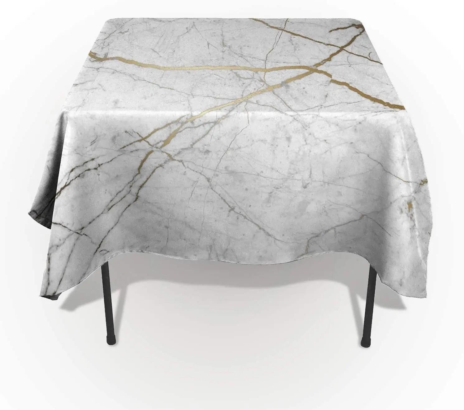 Gray Gold Wild Symbol Marble Pattern Tablecloth Table Covers for Kitchen Dinning