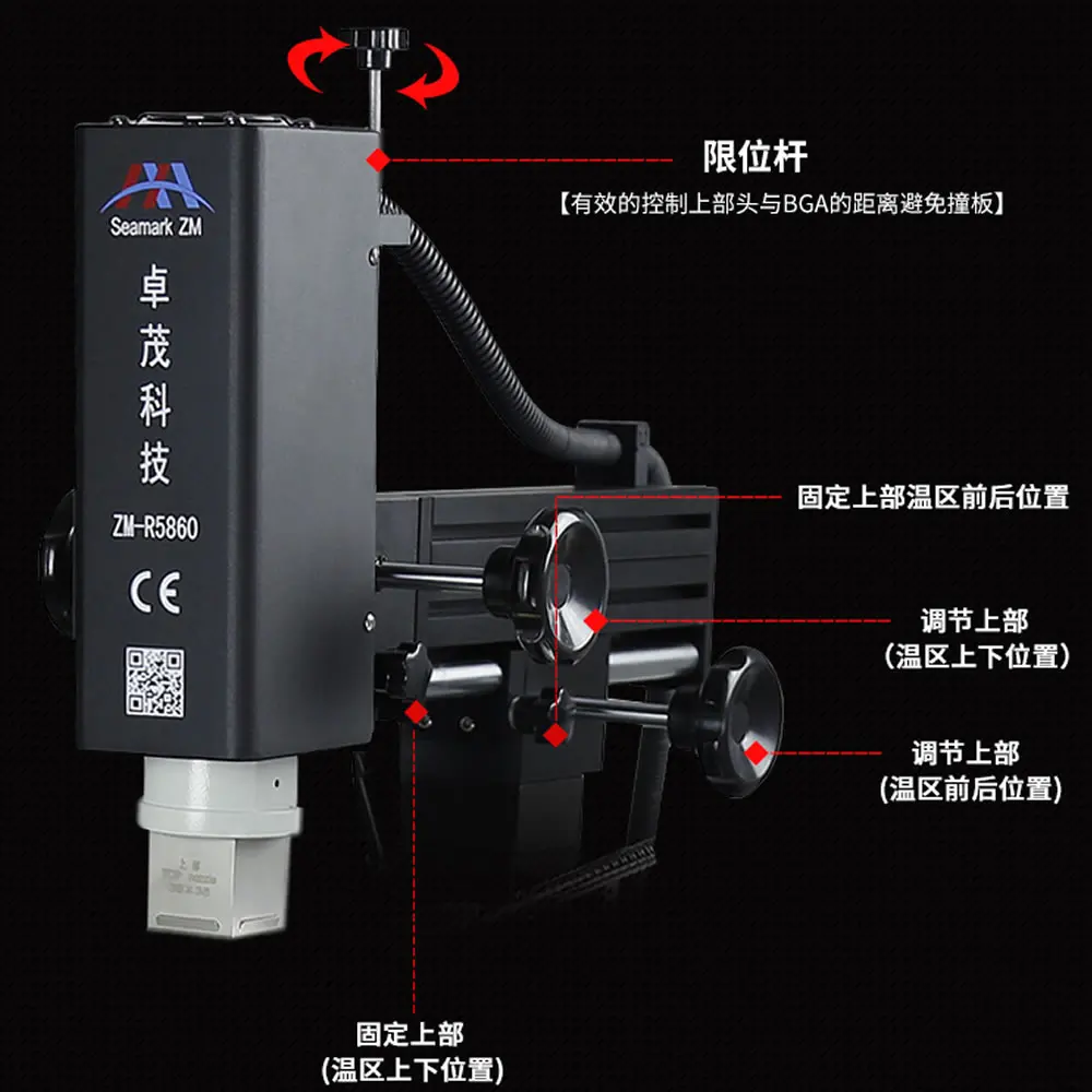 Laser Alignment Hot Air 3 Zones BGA Machine ZM-R5860 Touch Screen Soldering Station Laptop Motherboard Rework Repair System Tool