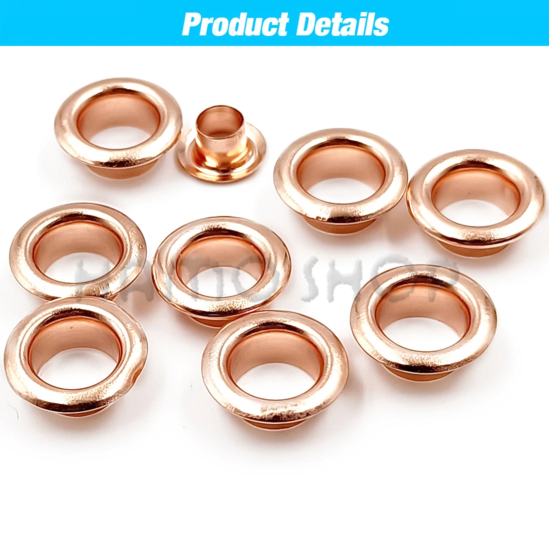 100Pcs Rose Gold Color Hole Metal Eyelets Grommets with Washer For Diy Leathercraft Accessories Shoes Belt Cap Bag Tags Clothes