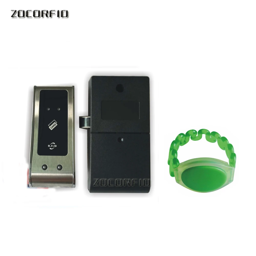 125KHZ  RFID Metal shell  Electronic Cabinet locker lock /indoor pool lock  with Dry battery+one wristband