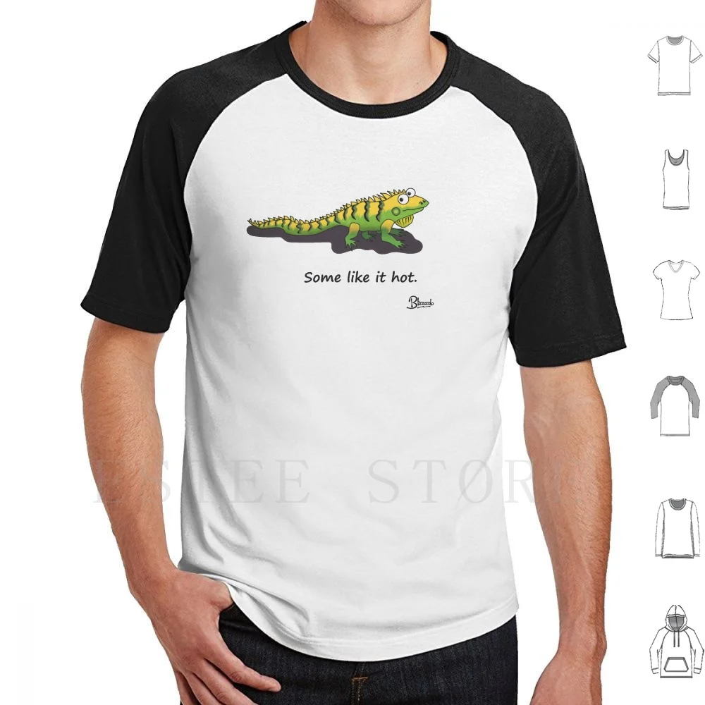 Camiseta de algodón para hombre, algunos Like It, 6xl, Iguana Tropical, divertidos dibujos animados de lagarto, trópicos de calor, algunos Like It, buscador de sol caliente
