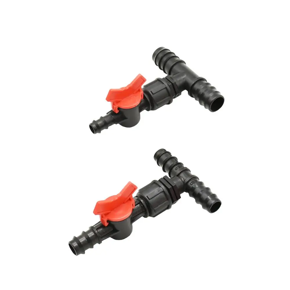 

Garden irrigation tee 25mm 20mm to 16mm Tee connector reducer water splitter With tap 1/2 3/4 wate connector 1pcs