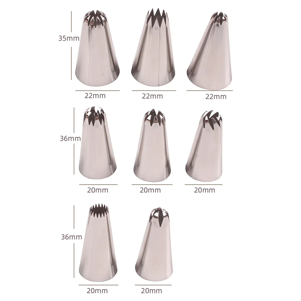 8 Pcs/set Stainless Steel Nozzles Cupcake Decorating Tools Icing Piping Pastry Nozzle Tips Cream Cake Baking Decorating Set