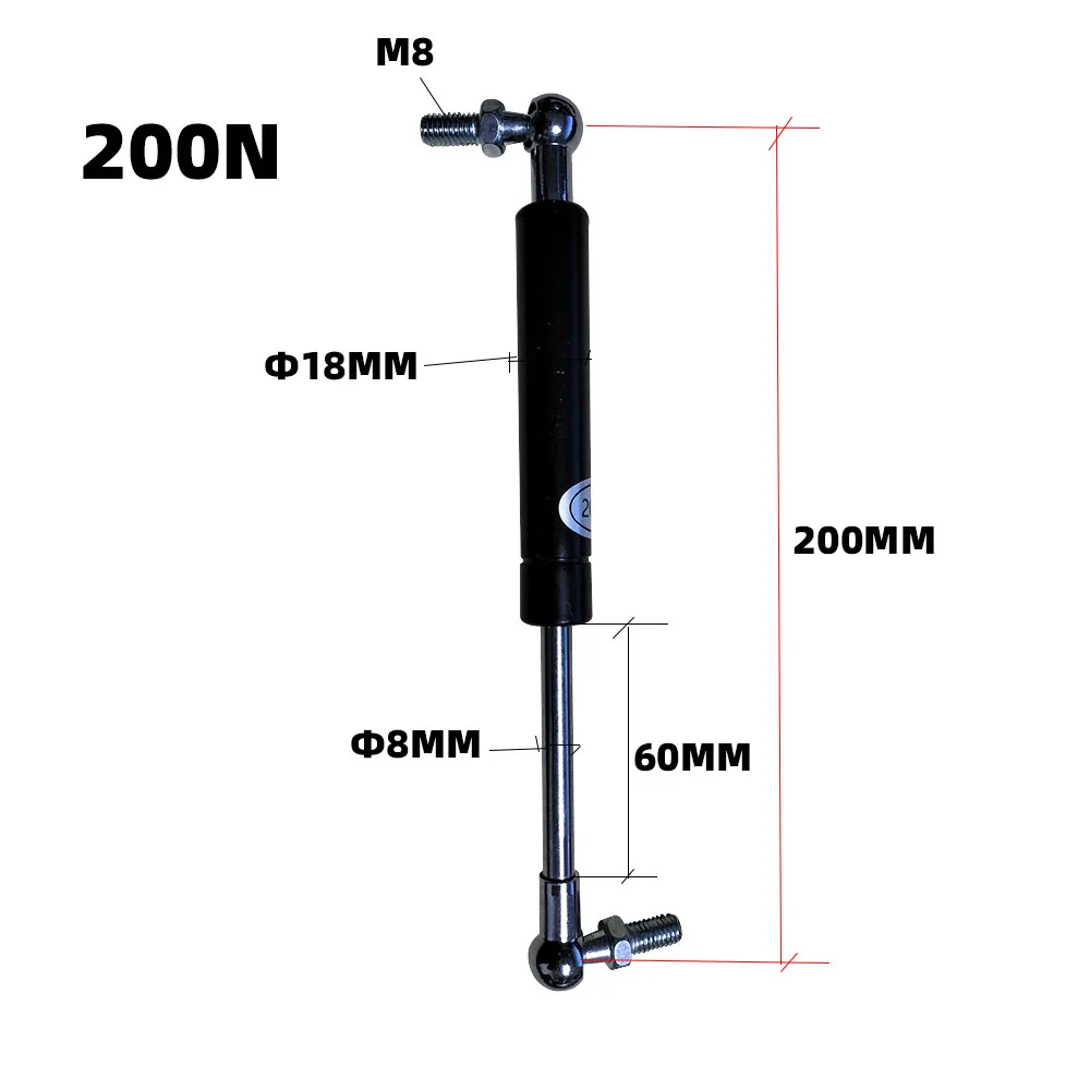 

200N(20kg) Press GAS Spring Pneumatic Draw Ste H08-18-060-200-M8-200N CENTER DISTANCE:200mm For Automatic Door