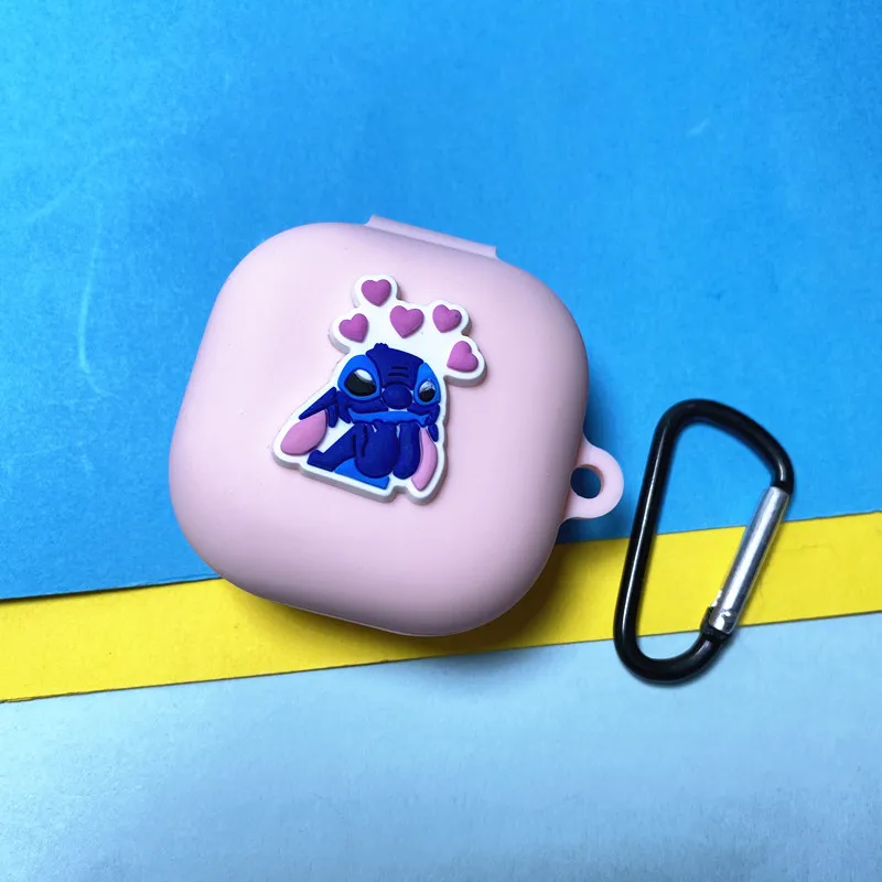 ديزني غرزة سماعة غطاء علبة لسامسونج غالاكسي براعم 2/لايف/برو سيليكون بلوتوث سماعة واقية مع هوك