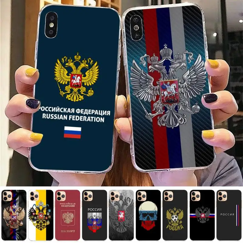 

FHNBLJ Russia Russian Flags Phone Case for iPhone 11 12 13 mini pro XS MAX 8 7 6 6S Plus X 5S SE 2020 XR case