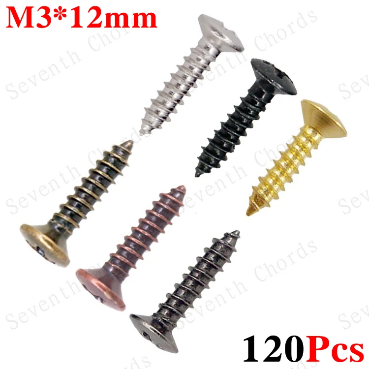 

120 шт., винты для электрогитары, 2,5x12 мм
