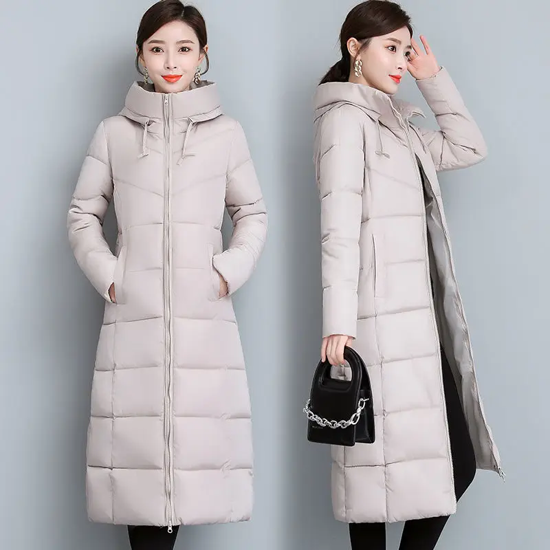 2024 new winter jacket women's long down jacket warm hooded parka coat plus size women's thick quilted cotton coat