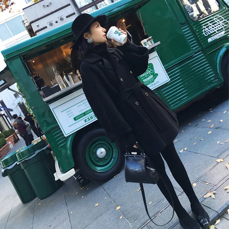 2020 Wool Coat Women Autumn Winter Jacket Korean Cloak Plus Size Long Coat Overcoat Womens Coats and Jackets DY001 J3554