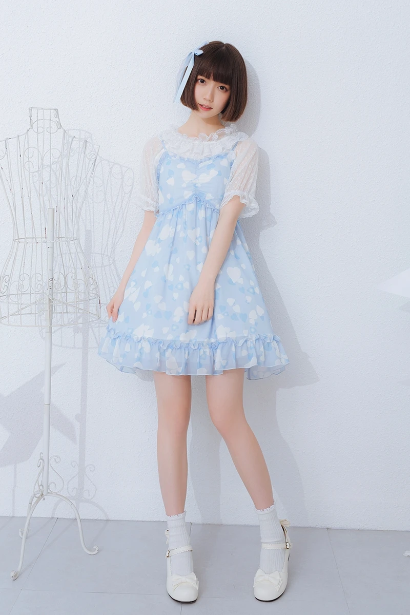 Chăm Sóc Bé Gái Jsk Yếm Đầm Công Chúa Lolita Đầm Vintage Phối Ren Nơ Cổ Peter Pan Cao Cấp Victoria Đầm Kawaii