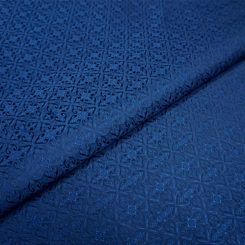 Deep blue jacquard damask fabric for DIY sewing coat curtain table cloth sofa cushion upholstery patchwork home decoration