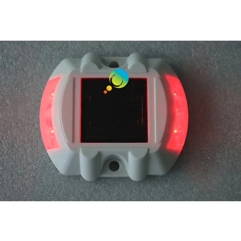 waterproof  white PC housing  High brightness red LED  cat eye outdoor solar led reflective road stud