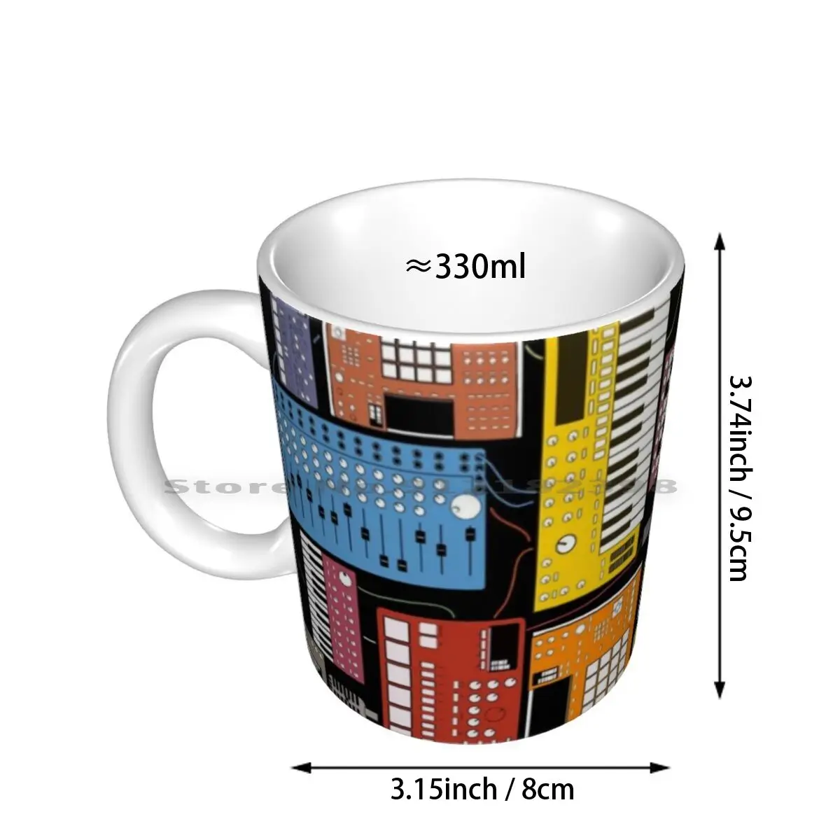 Electronic Musician Synthesizer And Drum Machine Dj Ceramic Mugs Coffee Cups Milk Tea Mug Synth Synthesizer Player Drum Machine