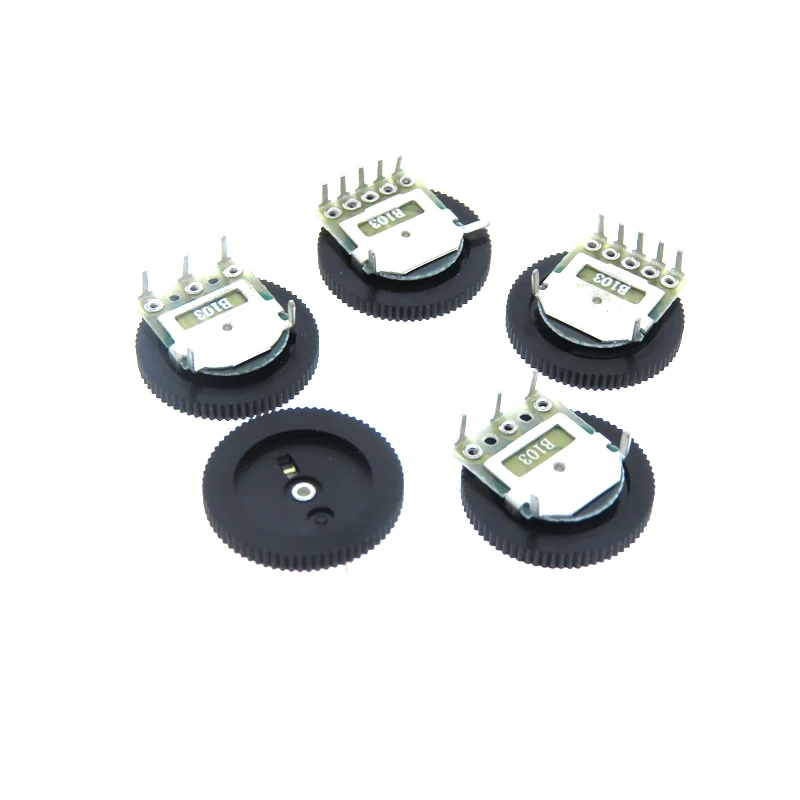 Roue de volume conique à cadran simple et double, potentiomètre duplex, 3 broches, 5 broches, 16x2mm, B102, B103, B203, B503, B104, 1K, 2K, 5K, 10K,