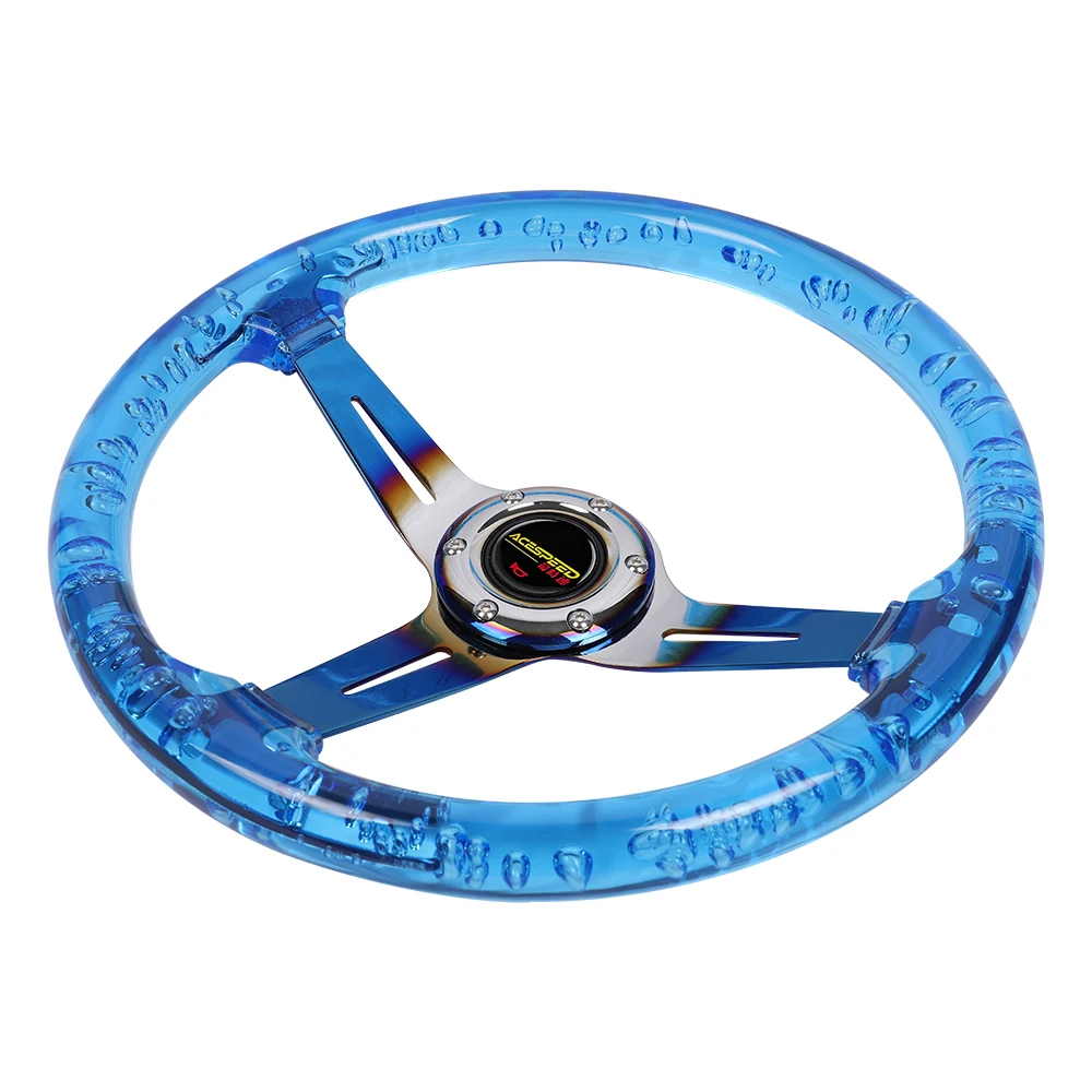 14 Inch/345mm Acrylic Steering Wheel JDM Sport Racing Car/PC Game Drift Control Steering Wheel