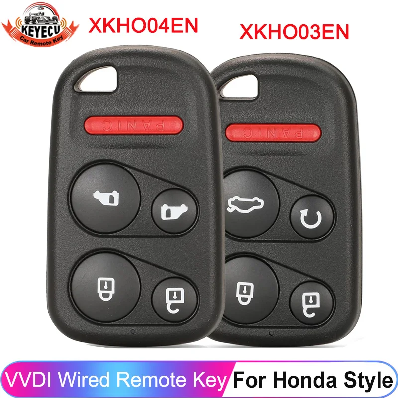 KEYECU XKHO03EN XKHO04EN Wire VVDI Universal Remote Key Fob Remote Start & Trunk / Sliding Door Button For Honda Design Keys