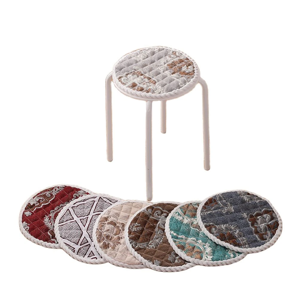 Classical Style Chenille Stool Cushion White Bar Chair Round Seat Cushion On Chair Warm 2021 Hot Elegant Stool Decor Home