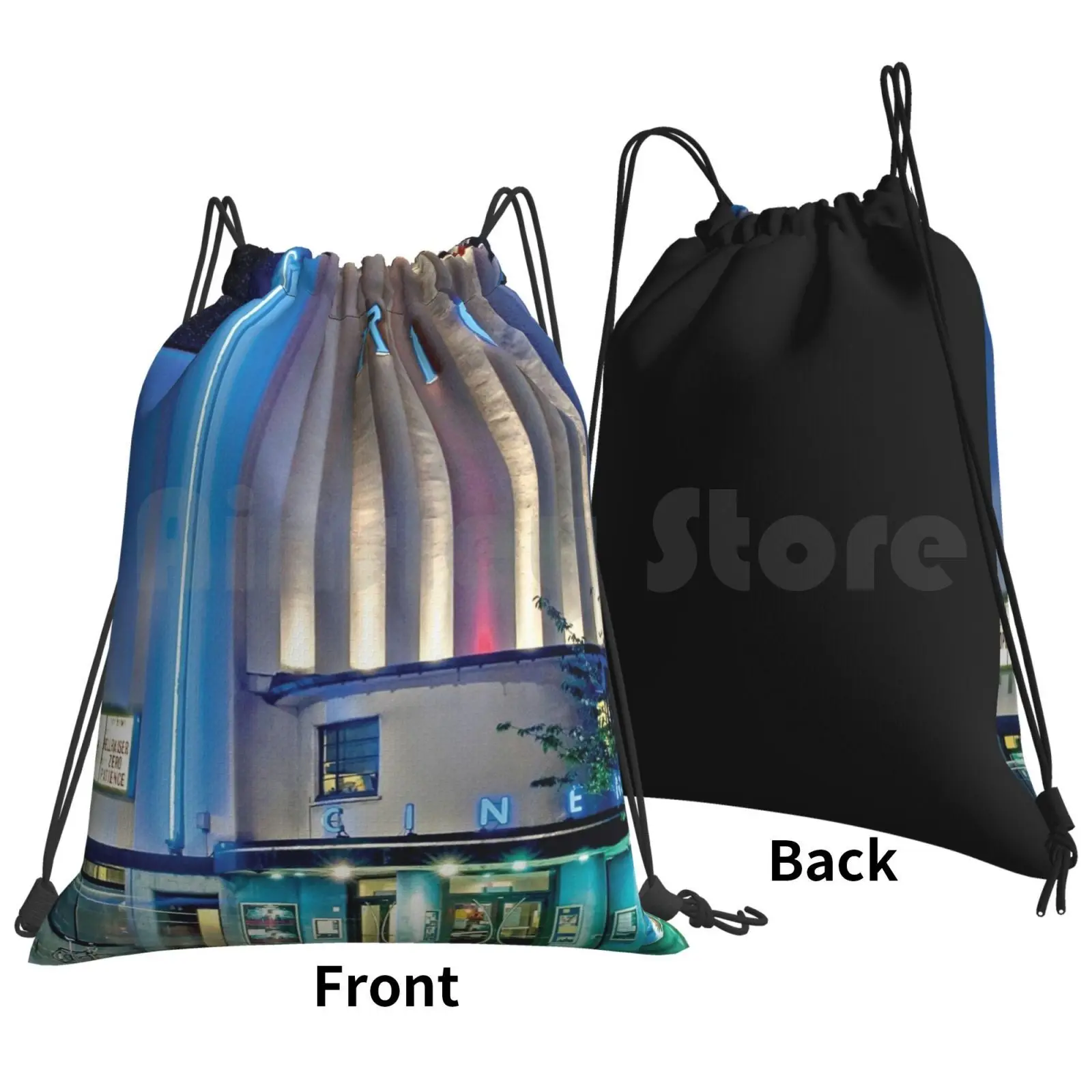 Cinema At Night Backpack Drawstring Bag Riding Climbing Gym Bag Riocinema Cinema Independent Movies Film Art