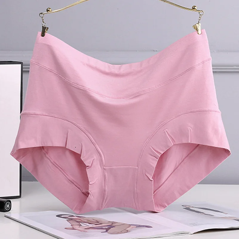 Casual Plus Size Women's Panties High Waist Breathable Modal Cotton Briefs Big Size 6XL Female Lingerie Underwear 130KG