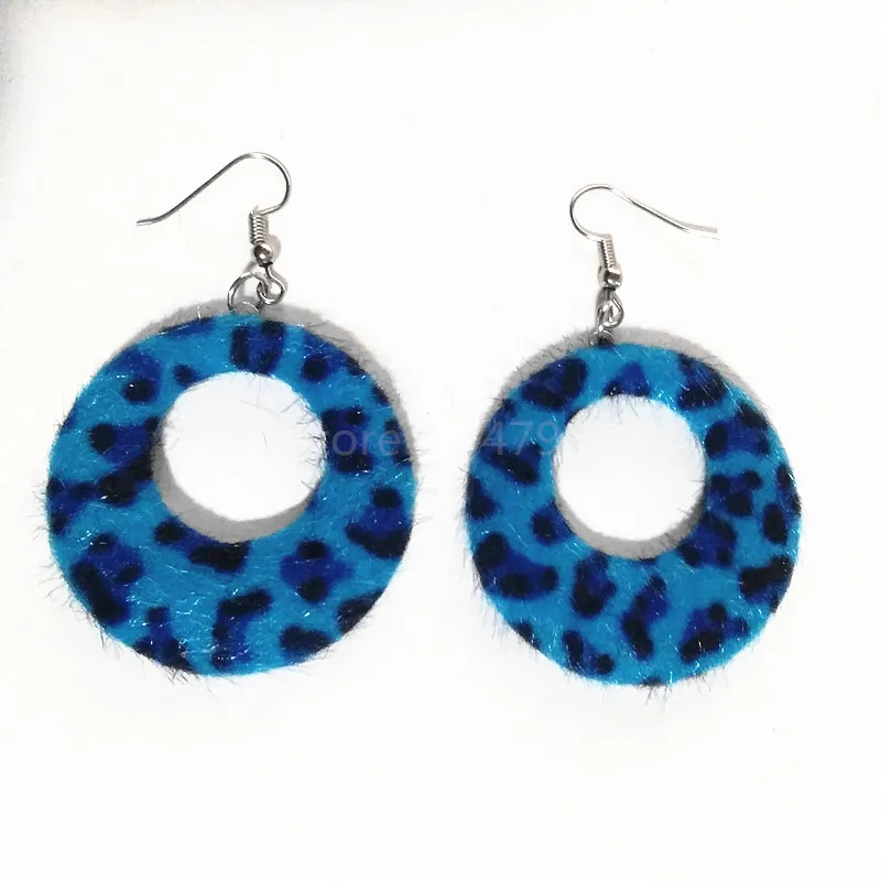 Fashion Cloth Art Earrings Silver Round Leopard Point Earrings Women Drop Earrings Jewelry Ear drop Personality Hoop Earrings