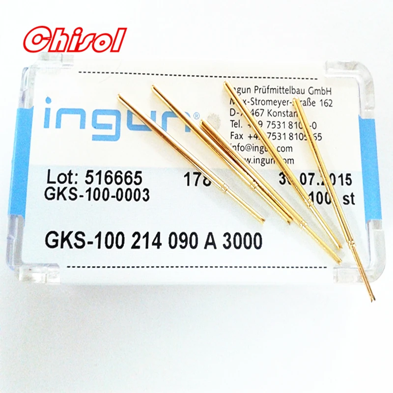 Original INGUN 100pcs/set 2N/7.2oz Test Needle GKS100214090A2000 GKS100214090A3000 Test Pins