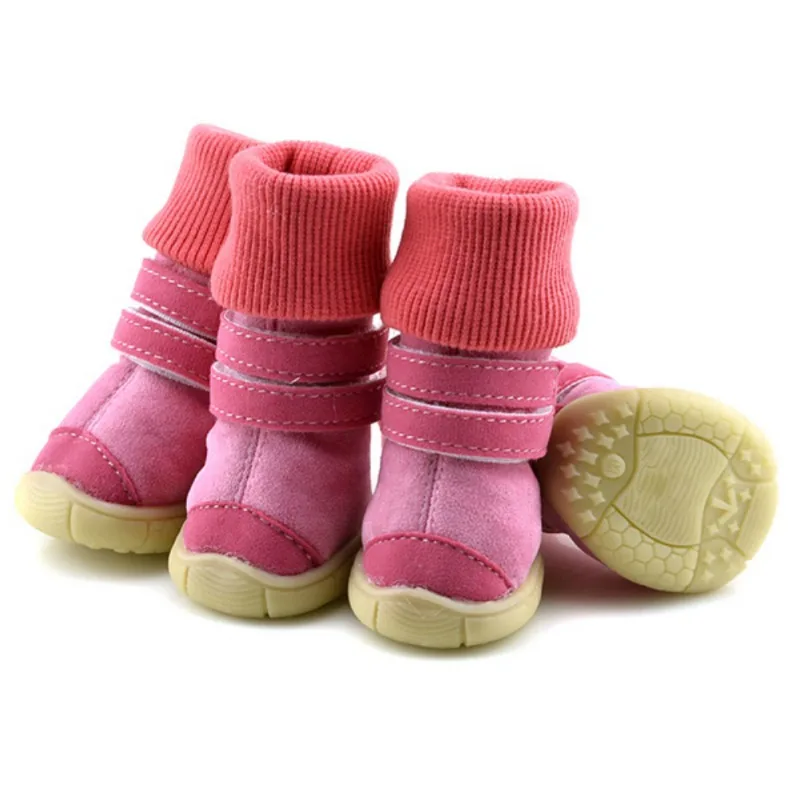 4Pcs/Set Pet Shoes Non Slip Wear Resistant For Small Medium Dogs Outdoor Winter Warm Snow Boots for Puppy French Bulldog Shoes