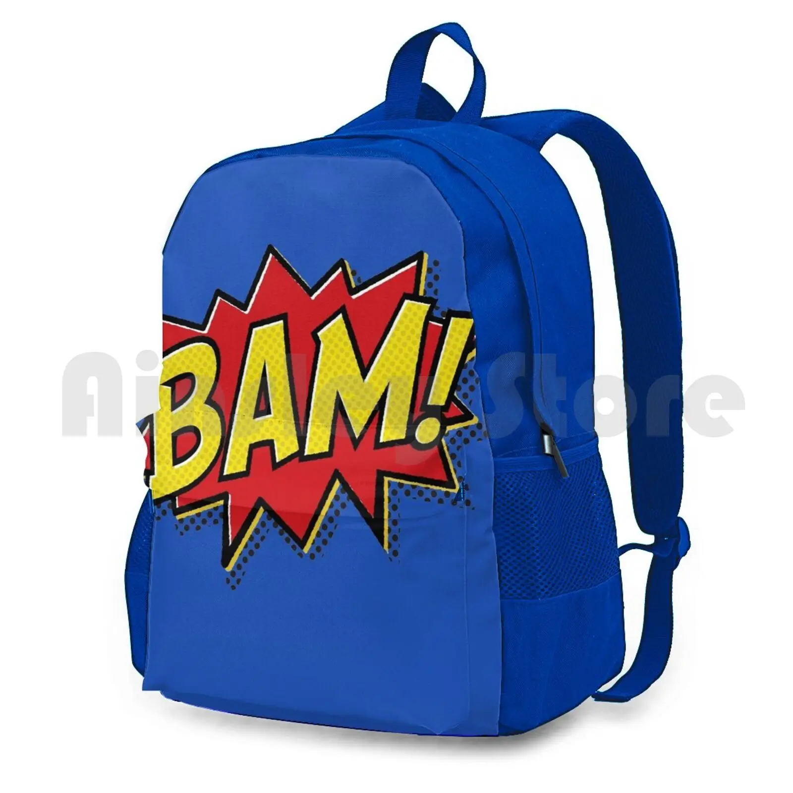 Bam! เดินป่ากลางแจ้งกระเป๋าเป้สะพายหลังปีนเขากีฬากระเป๋า Bam Pow Super Hero Super Hero การ์ตูน