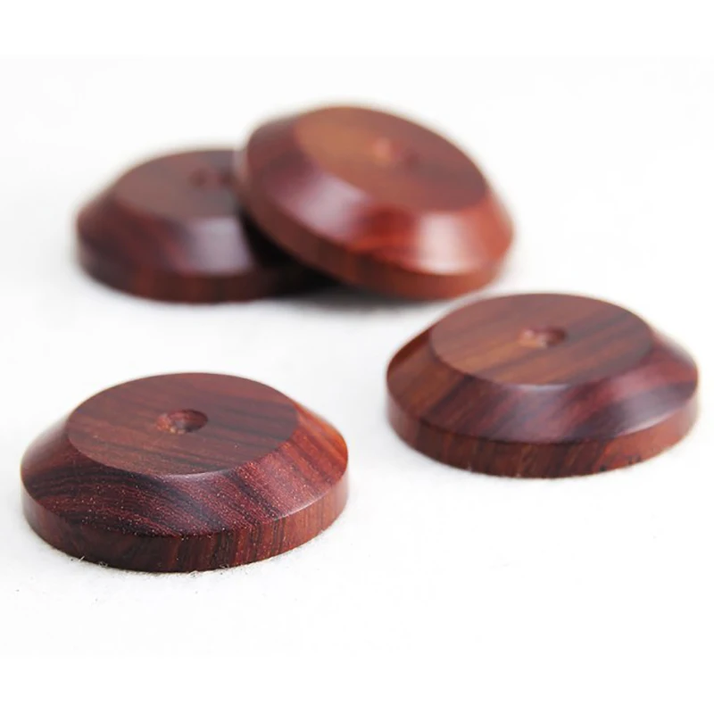 

Hifi 4Pcs Rosewood Speaker Spikes Mat, 33mm X 8mm Speaker Spike Shoes Pads , HiFi Feet Base Pads