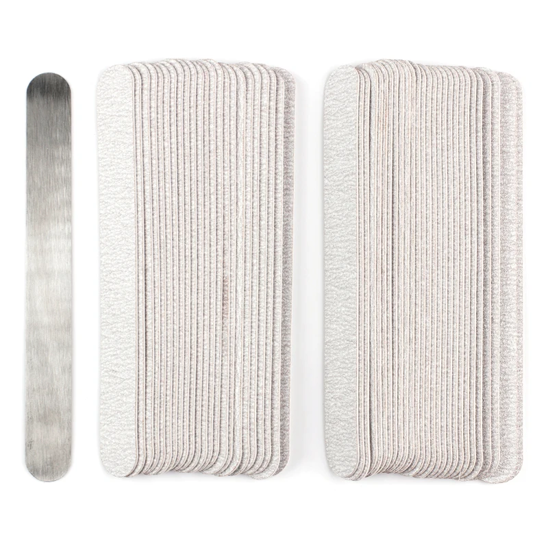 20Pcs/Set Straight Grey Nail Art Files 100/180/240 Removable Sponge SandPaper Replaceable EVA Pads Grinding Manicure Files