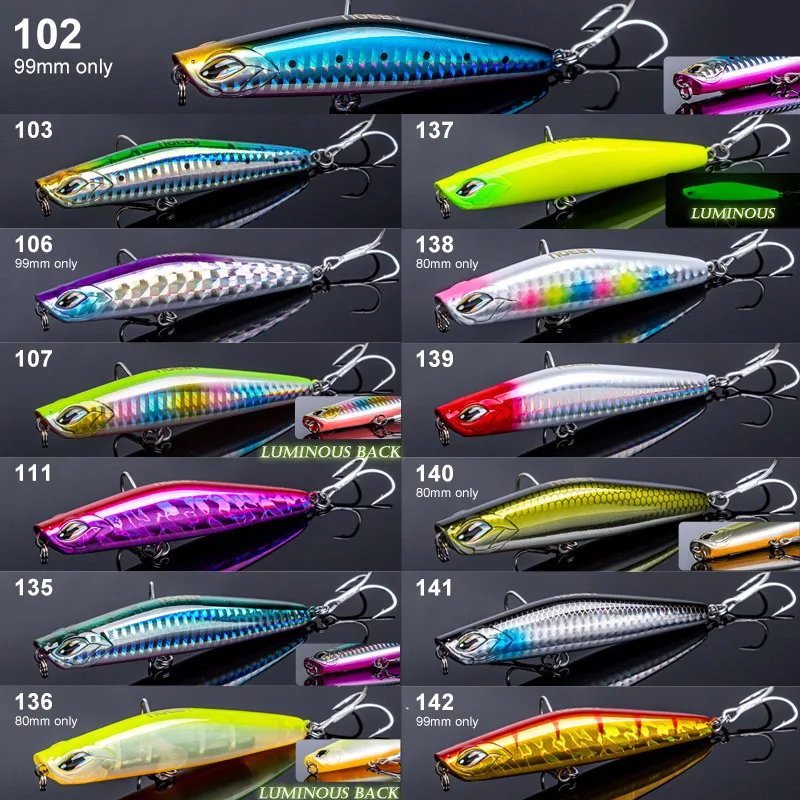 Noeby Balissa Sinking Pencil Fishing Lures, Casting em Costa, Isca Dura Artificial, Baixo, Água salgada, 99mm, 28g, 36g