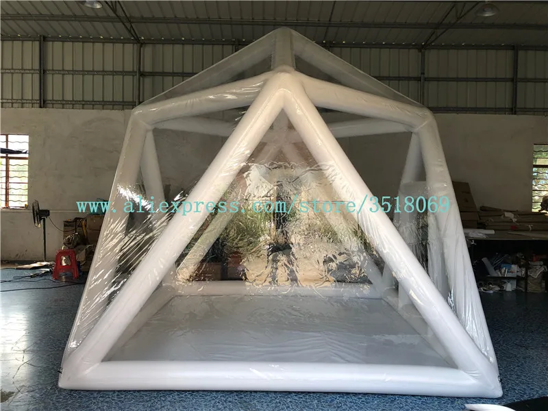 Mobile airtight tent for outdoor rapid expansion, PVC transparent square tent for sale