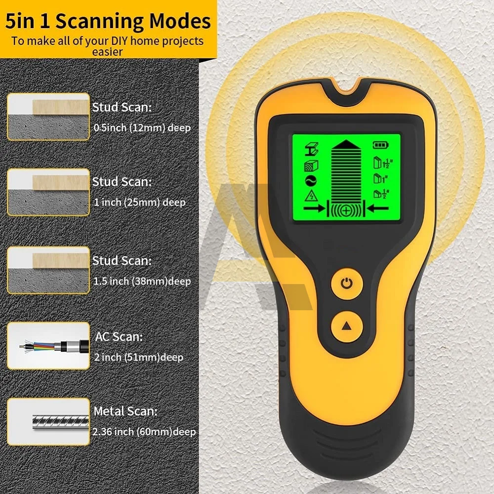 Imagem -03 - Scanner de Parede com Tubo Sensor Localizador Eletrônico Stud Wood Joist Finder Pipe Wire Detector Metal Detector Tools em 1