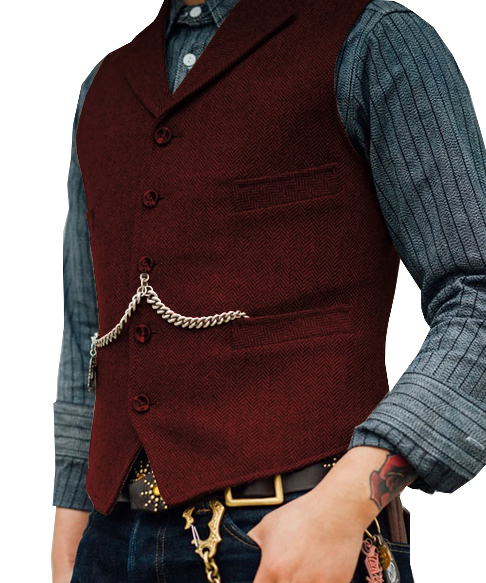 2023 Gilet da uomo marrone Gilet da lavoro da sposa giacca Casual Slim Fit Gilet Homme Gilet per uomo Groosmen matrimonio