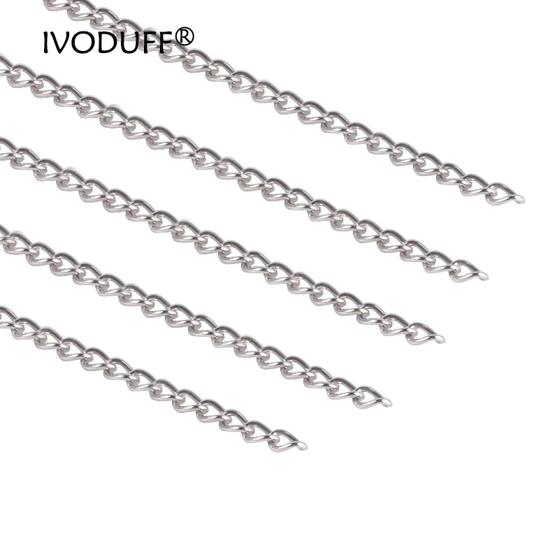 2x Ivoduff Long 120cm Metal Purse Chain Strap Handle Handle Replacement For Handbag Shoulder Bag