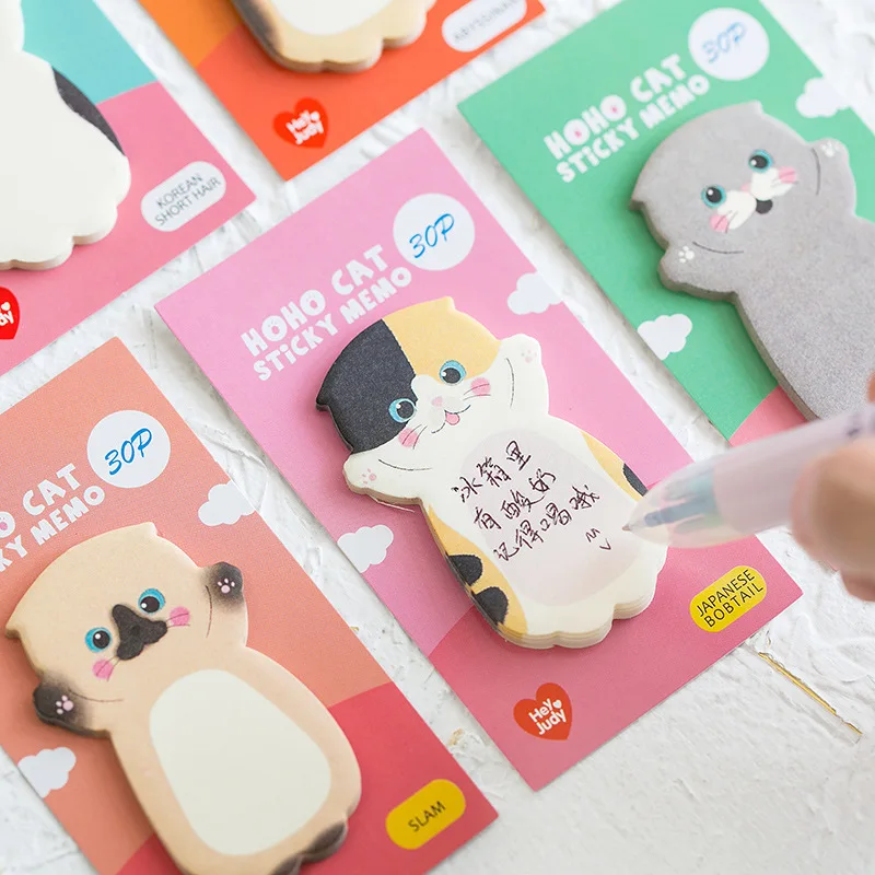 1 Pc Cute Cat Series Sticky Note Student Message Sticker N Times Memo Pad Scrapbooking School Label Stationery