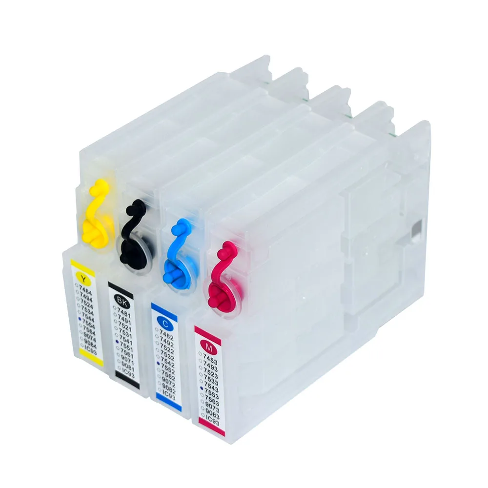آسيا T752 T7521-T7524 خرطوشة الحبر القابلة لإعادة الملء للطابعة Epson Work Force WF-8091 WF-8591 WF-6091 WF-6591 مع رقاقة متوافقة
