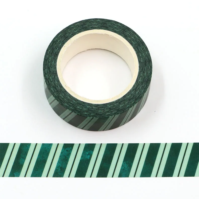 10PCS/lot 15MM*10M Blackish Green Dark green Stripe Cloud Decorative Washi Tape Scrapbooking Masking Tape School Office Supply