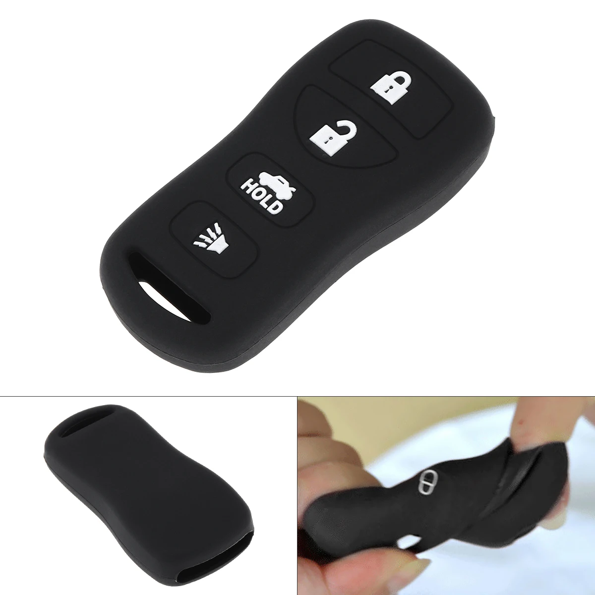 4 Buttons Soft Silicone Auto Car Key Case Cover Protector Holder Fit for Infiniti EX35 FX45 G35 I35 Q45 QX56 350Z Armada Nissan