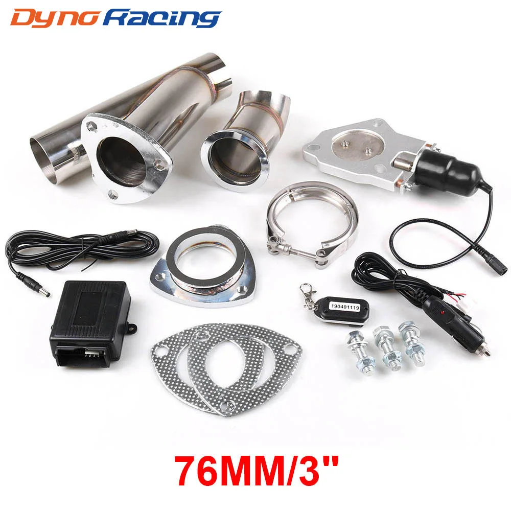 

3'' inch Exhaust Control Valve With Remote Control Car Stainless Electric Exhaust Valve Cut outs Exhaust Cutout kit