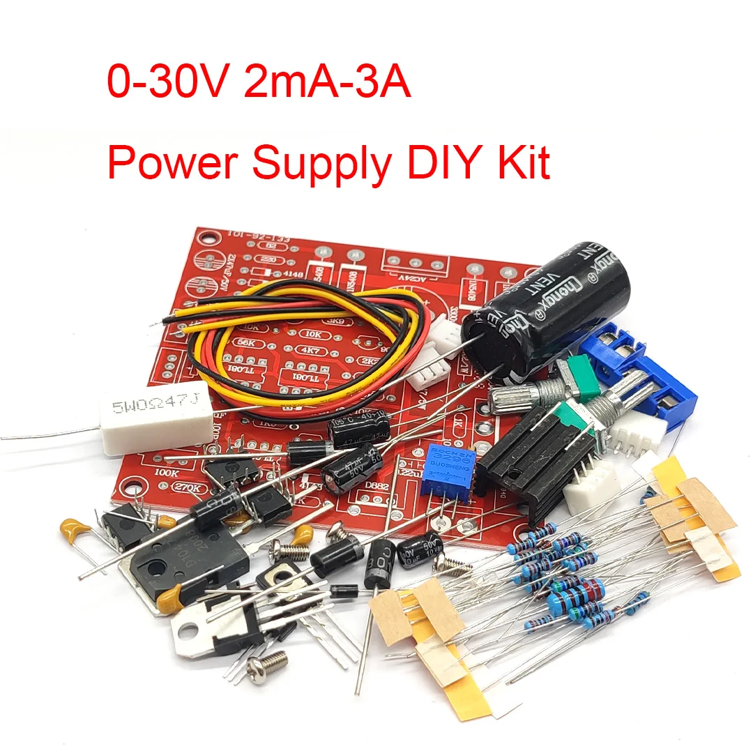 0-30V 2mA-3A DC Regulated Power Supply DIY Kit Continuously Adjustable Current Limiting Protection Voltage Regulator Set