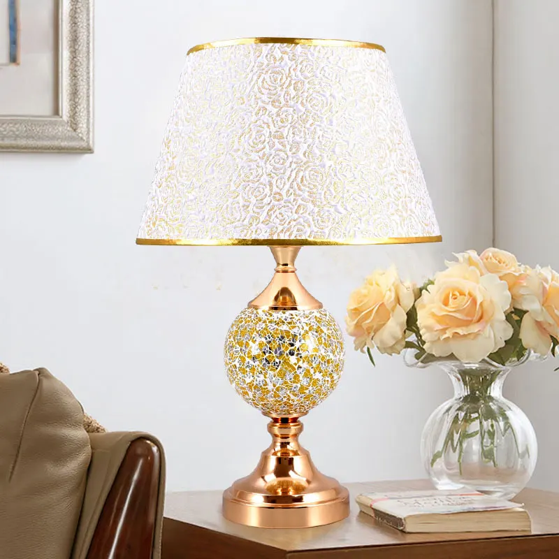 

Nordic Mosaic Glass Table Lamp LED Bedside Lamp Study Room Hotel Desk Lamp Home Decor Lamps for Living Room Table Light Fixtures