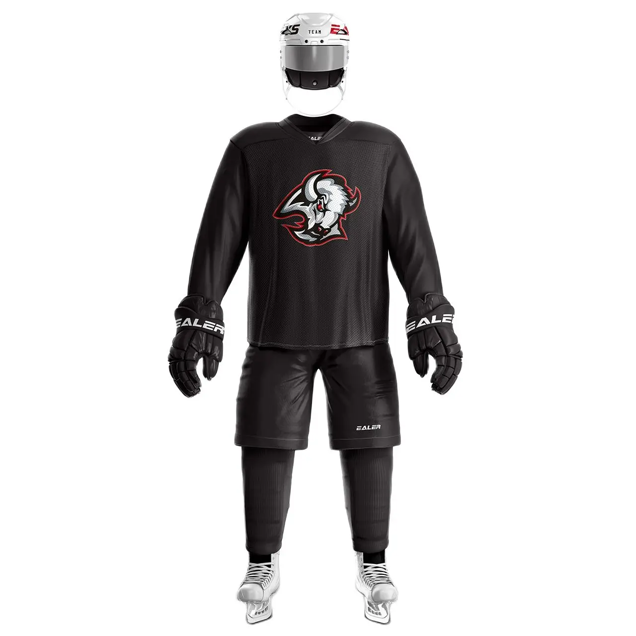 H80 series high-quality light and thin breathable black personalized ice hockey practice jersey & large street shirt-all sizes