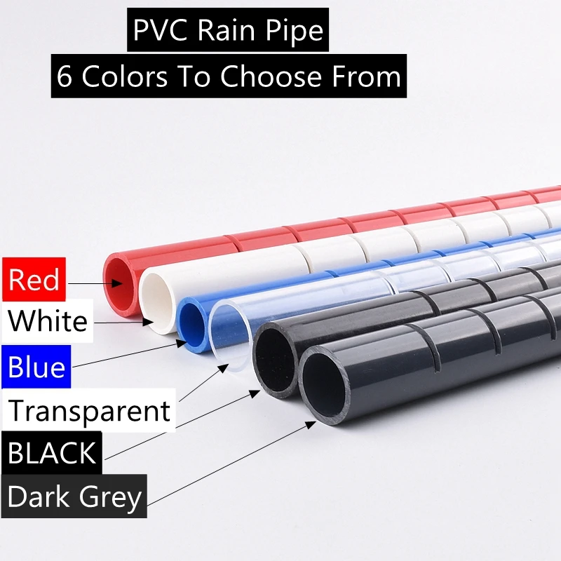 6 Colors 20~50mm PVC Pipe Filter Accessories Drain Deluge Pipe Fish Tank Rain Pipe Drip Water Tube Downcomer Cess-Pipe Aquarium