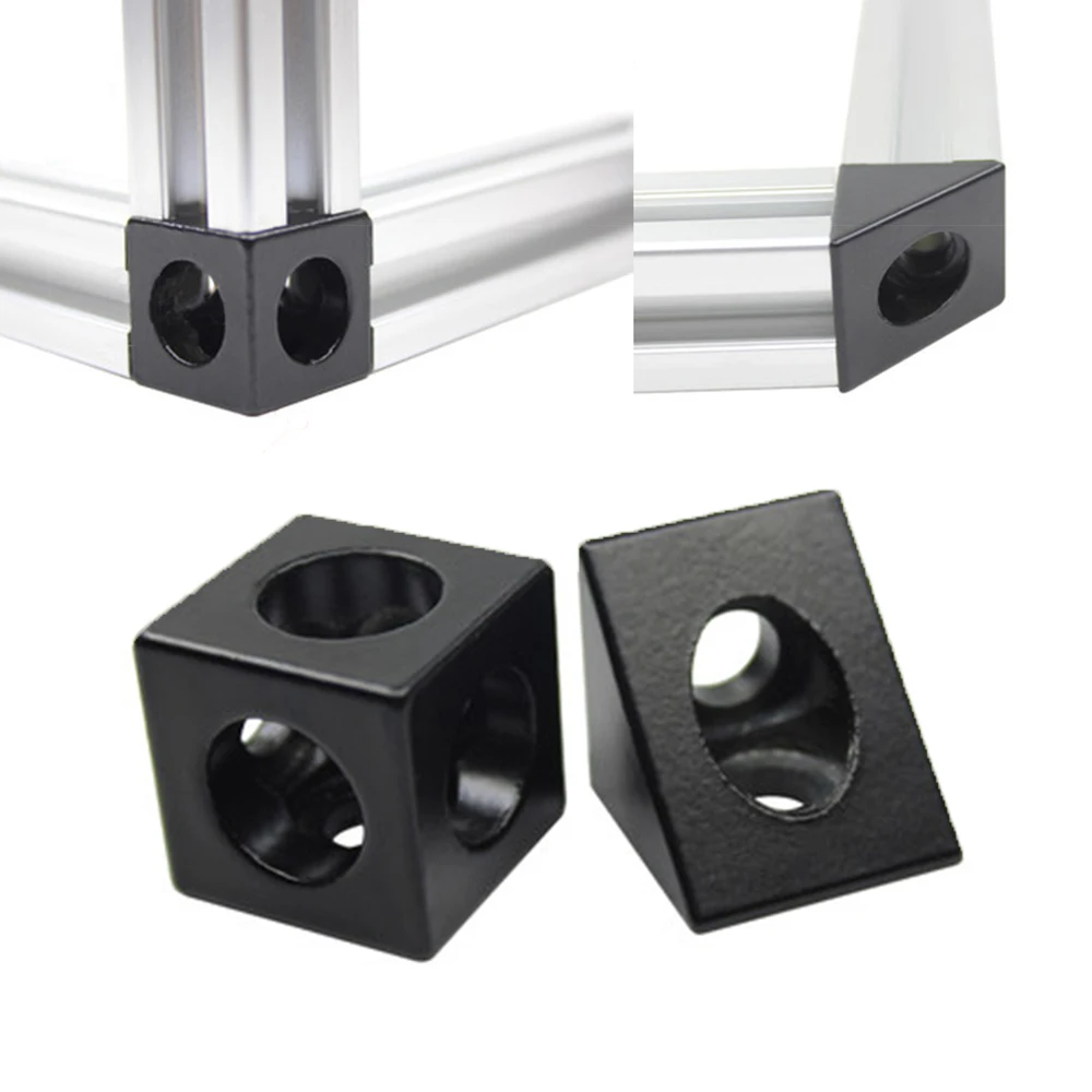 4pcs/pack 2020 Aluminum Block Cube Prism Connector Wheel Regulator Corner V-slot Three Way Connector 90 Degree Angle